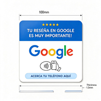Autocollant NFC Google Review en espagnol, étiquettes NFC en PVC imperméables, logo personnalisé imprimé pour utilisation sur les comptoirs de magasin