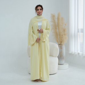 Nouvelle Abaya Loriya 2026 en tissu Nida avec dentelle florale, vêtements islamiques pour femmes, Abaya ouverte, cardigan pour femmes musulmanes avec hijab - Product Image 4