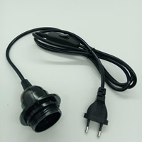 Cordon de lampe à prise européenne avec support de prise en bakélite 220V E27, câble en tissu pour appareils ménagers