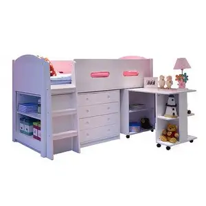 Fashion simple solid wood children's elevated bed pine classic children's furniture