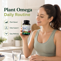 Complément alimentaire végétal Oméga 3 6 7 9 avec huiles de lin, de borragine et d'olive, gélules végétaliennes pour le bien-être quotidien, approvisionnement direct usine
