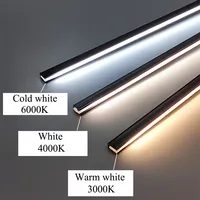 Barre lumineuse LED ultra-fine à haute luminosité intégrée pour vitrine, éclairage invisible DC12V, profil en aluminium, éclairage dissimulé