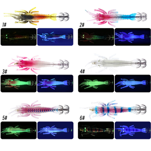 Señuelo Luminoso de Calamar Suave de 10cm <span class=keywords><strong>y</strong></span> 10g, de PVC Resistente a Desgarros, con Brillo UV, Cebo Artificial con Anzuelo Tipo Paraguas para Pesca Nocturna - Product Image 2