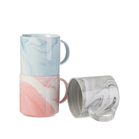 PYD Life – tasses empilables en céramique pour café, marbre, 350 ml