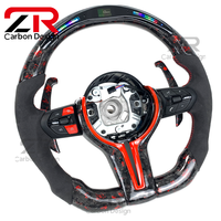 Volant de course en fibre de carbone forgée avec LED RPM pour BMW F30 F10 F15 F16 F06 F32 F26 F25 E46 E36 Accessoires intérieurs de voiture de course