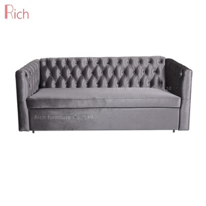Sofá cama de lujo para jóvenes, lujoso sofá plegable de lujo, estilo contemporáneo, color gris y plateado - Product Image 3