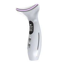 Masseur facial et cervical électrique à piles, vibration thermique, thérapie de l'éclat, appareil de beauté portable à main, pour la maison
