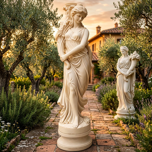 Statuetta Artigianale in Marmo di Carrara Abundantia/Ceres - Dimensioni Completamente Personalizzabili, Dettaglio Cornucopia e Finitura in Pietra - Product Image 4