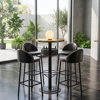 Ensemble table haute et tabourets en métal industriel personnalisé, table haute rétro et chaises de bar pour bistrot et bar lounge