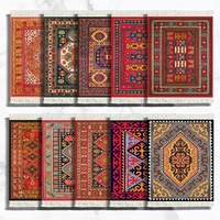 Preboun Vintage Oriental Tissu Tapis Boisson Tapis 10 Pcs Tapis Dessous De Verre Boissons Table Porte-Gobelets pour Café À Manger pour Bureau À Domicile