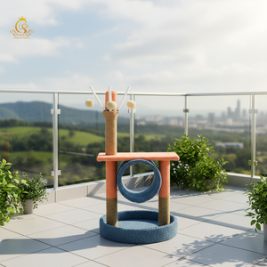 Plataforma de Actividades para Gatos de Interior EUR PET, Árbol para Jugar y Rascarse, Mueble para Gatos de 2 Niveles, Torre de Escalada de Madera para Gatos - Product Image 1