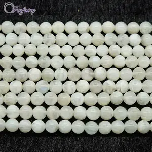 Minerals Crystals Rainbow Moonstone Round Smooth Loose Beads 4-12mm for Jewelry Making DIY Bracelet Pendant Necklace