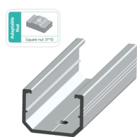 Art Sign |   Système de montage solaire AL6005-T5, mini-rail solaire à fixation directe, support à profil court pour système de montage sur toit métallique
