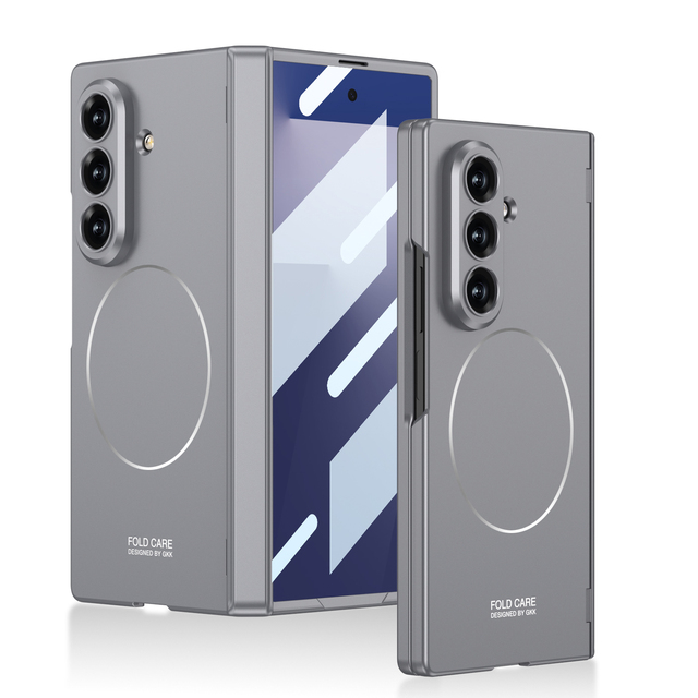 GKK Hit Color Pure Color Shockproof Magnetic Ring PC Slim Mobile Phone Case for for Z Fold 7 Fold 8 Ultra Fold 8 wide