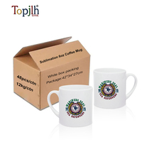 Tasse à café en céramique Topjlh 6oz, blanche, avec revêtement pour sublimation, impression personnalisée, cadeau personnalisé, vente en gros