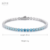 Bracelet tennis en acier inoxydable PVD zircon bleu dégradé pour marques de bijoux indépendantes