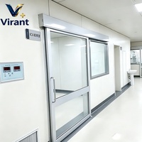Porte électrique d'hôpital à panneau résistant aux chocs, finition ignifuge, pour salles d'isolement des infections