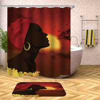 Ensembles de salle de bain personnalisés en gros, rideaux de douche en polyester personnalisés, imperméables avec tapis