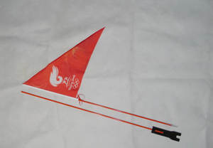 Caldo logo personalizzato rosso giallo verde arancione pvc bici bicicletta marcatura di sicurezza avviso bandiera con palo in fibra di vetro - Product Image 3