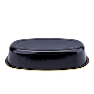 Cao cấp bao bì thực phẩm mịn Tường bữa ăn Pan Khay nhôm lá dùng một lần Takeaway vàng đen takeout <span class=keywords><strong>container</strong></span> thực phẩm - Product Image 6