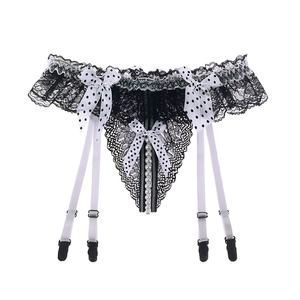 <span class=keywords><strong>Porte</strong></span>-jarretelles sexy en dentelle ultra-mince ouvert entrejambe perle massage <span class=keywords><strong>sans</strong></span> chaussettes culotte jarretière - Product Image 5