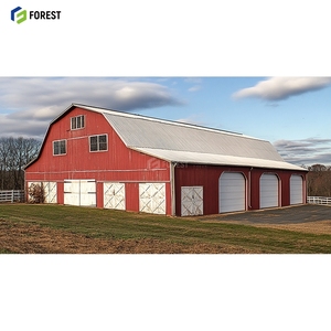 Structure en acier lourd Barndominium avec grands espaces ouverts Panneaux muraux ignifuges Services personnalisables Soudage Coupe Pliage - Product Image 3