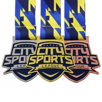 Médailles sportives personnalisées en alliage de zinc plaqué or, argent, bronze, avec logo et texte émaillés, pour événements sportifs