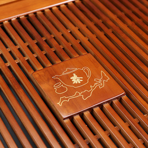 Plateau à thé en bois massif avec réchaud électrique, ensemble de thé Kung Fu quatre en un, résistant à la chaleur, pour le thé de l'après-midi - Product Image 4