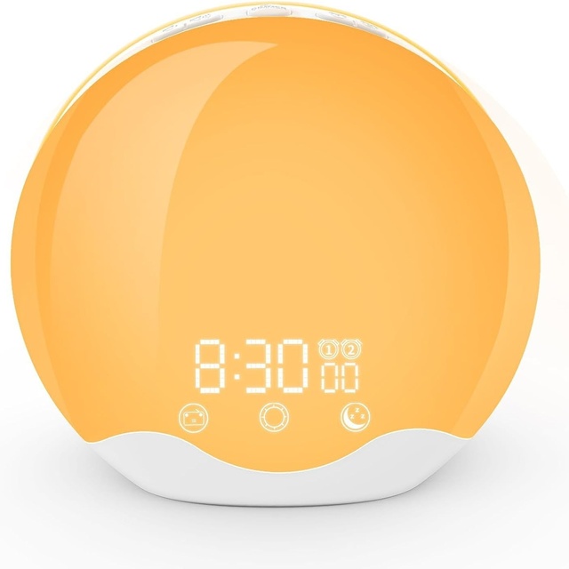 New Double-Sided LED Digital Time Alarm Clock Simulated Sunrise Wake-Up Light Shell Electronic Colorful Atmosphere Night Light