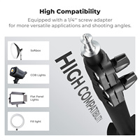 K&F Concept Trépied portable extensible 2,8 m pour photo et vidéo, support d'éclairage pour photographie avec vis 1/4'' pour flash