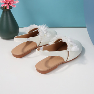 Sandalias Blancas de Playa de Moda para Niñas, de Piel Sintética con Punta en Pico, para Verano, Venta al Por Mayor - Product Image 4