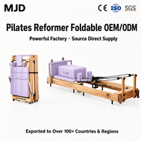 Reformer de Pilates pliable en bois d'érable et de chêne, le mieux noté, avec pieds en acier – Équipement professionnel de fitness B2B