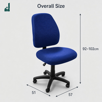 Chaise de bureau ergonomique sans accoudoirs, pivotante, réglable, en maille respirante, avec base en acier inoxydable, pour hôpitaux, réunions d'affaires et négociations