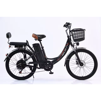 Vélo électrique de ville pour adultes, batterie lithium haute capacité, moteur sans balais 350W, 7 vitesses, vélo de banlieue léger
