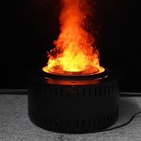 Cheminée électrique à vapeur d'eau de 50 cm, personnalisable en usine, petite, multicolore, avec décoration de flamme LED 3D ronde