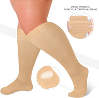 Chaussettes de sport extra larges à compression dégradée, hauteur genou, pour la course, le fitness et l'entraînement, soulageant la fatigue des jambes, respirantes