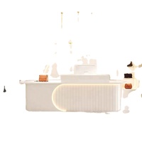 Comptoir de réception médical avancé, comptoir de caisse, armoire de rangement, bureau d'accueil haut de gamme pour salon de beauté et bureau d'entreprise