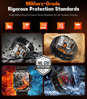 KR100 Outdoor Smartwatch für Herren 1200mAh Akku 2,01 Zoll HD-Bildschirm BT-Anruf LED-Taschenlampe 1ATM Wasserdicht 107 Sportmodi OEM