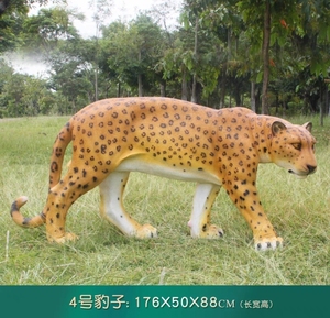 Estatua con estampado de leopardo de alta calidad personalizada al por mayor decoración de escultura de animales Leopardo de tamaño real al aire libre - Product Image 5