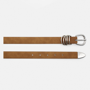 Señoras Camel Polymetallic Loop Casual Pu Cuero Cinturón de alta calidad - Product Image 3