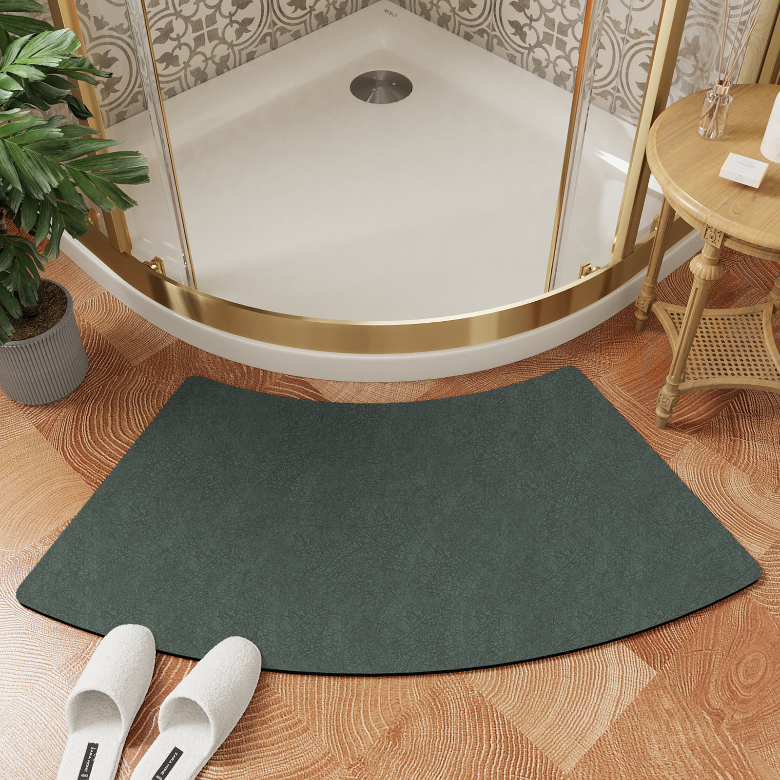 Tapis De Salle De Bain Incurvé, Tapis De Douche, Tapis De Toilette Epais Tapis De Salle De Bain Tapis De Salle De Bain Antiderapant Gris 97197422