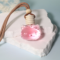 Diffuseur de parfum de voiture rectangulaire personnalisé de 8 ml, flacon en verre vide pour huile essentielle, flacon de parfum suspendu avec couvercle en bois