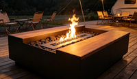 Table de foyer extérieur au gaz naturel à feu véritable pour brasero, fabriquée en Chine pour la décoration de jardin et d'hébergements touristiques