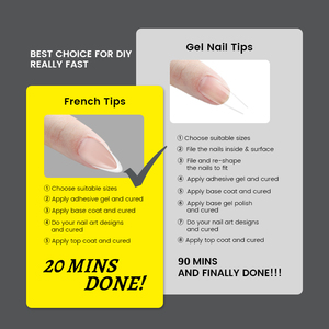 <span class=keywords><strong>Uñas</strong></span> <span class=keywords><strong>postizas</strong></span> acrílicas Beetles French Tip con pegamento, forma almendrada corta, 4 en 1, con base y primer de gel preaplicados. - Product Image 5
