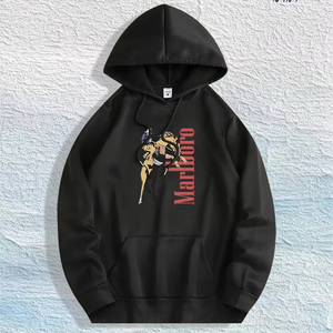 ABD Yerel Deposu: %100 Pamuk Retro Anime Biker Grafikli Kapüşonlu Üst, 7 Renk - Product Image 1