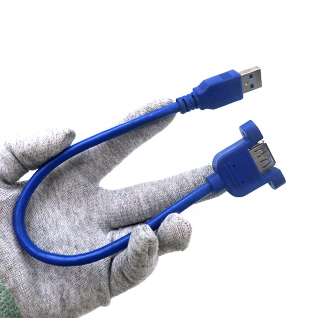 Usb 2.0 3.1 Type C Micro B Female Screw Panel Mount to USB C Micro B Male Straight Angled Adapter Extension Cable