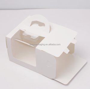 FAVORCRAFTS Boîtes à emporter personnalisées en <span class=keywords><strong>papier</strong></span>, boîtes de boulangerie pliables avec fenêtre, en carton blanc, pour gâteaux et aliments, avec poignée - Product Image 2