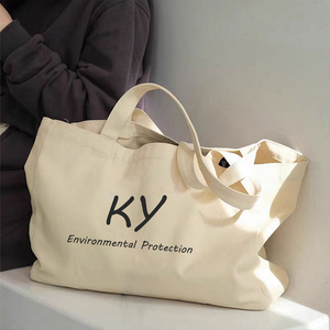 Huahao Borsa Tote Personalizzata all'Ingrosso, Borsa in Tela di Cotone con Logo Personalizzato, <span class=keywords><strong>Borse</strong></span> Tote in Tela Vuote per Sublimazione - Product Image 4