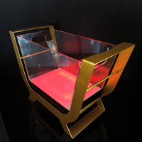Seau à glace lumineux et clignotant en acrylique de grande taille, de forme personnalisée, transparent, moderne et luxueux, idéal pour les bars KTV et les fêtes, qualité supérieure usine