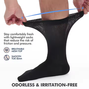 <span class=keywords><strong>Chaussettes</strong></span> diabétiques extra larges en vrac OEM <span class=keywords><strong>pour</strong></span> hommes femmes <span class=keywords><strong>Chaussettes</strong></span> bariatriques hospitalières antidérapantes non contraignantes <span class=keywords><strong>pour</strong></span> pieds enflés Jambe - Product Image 5